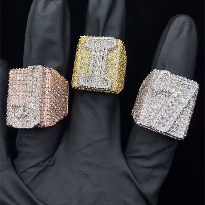 Iced Out Baguette Cut Letters&Numbers Ring