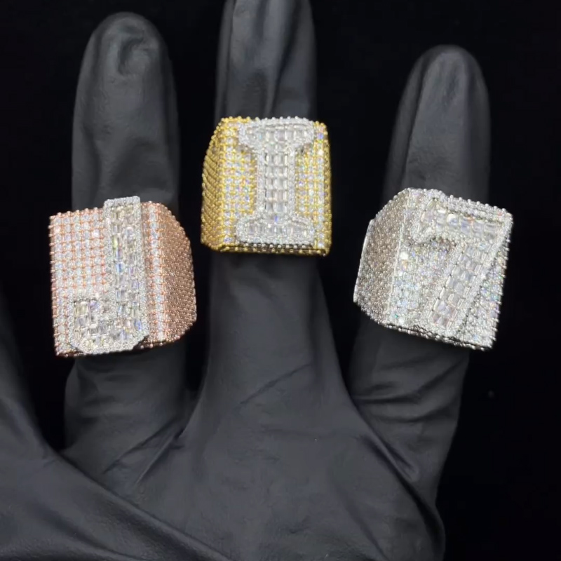 Iced Out Baguette Cut Letters&Numbers Ring