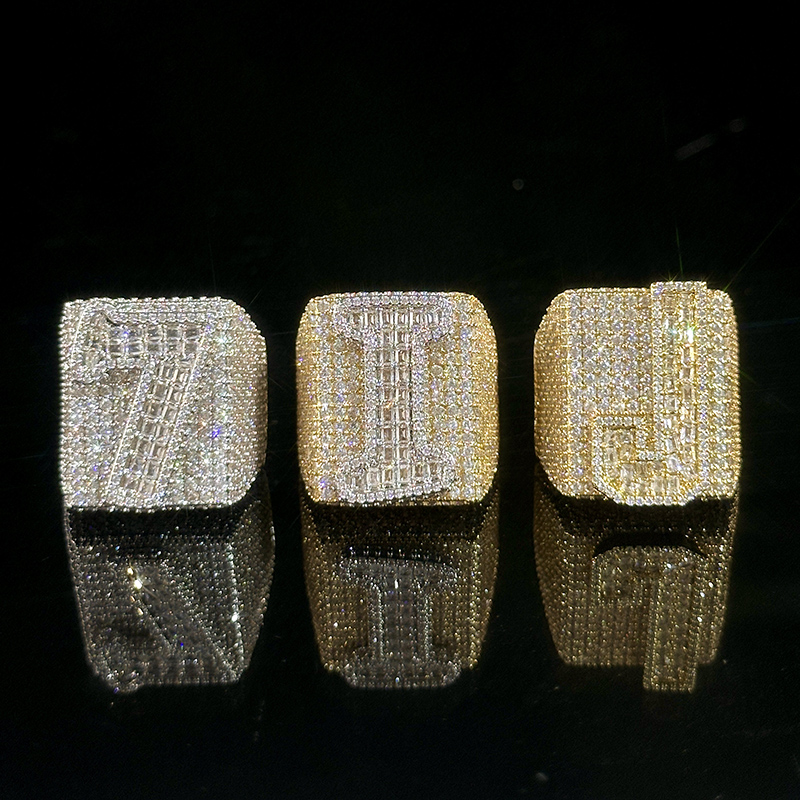 Iced Out Baguette Cut Letters&Numbers Ring