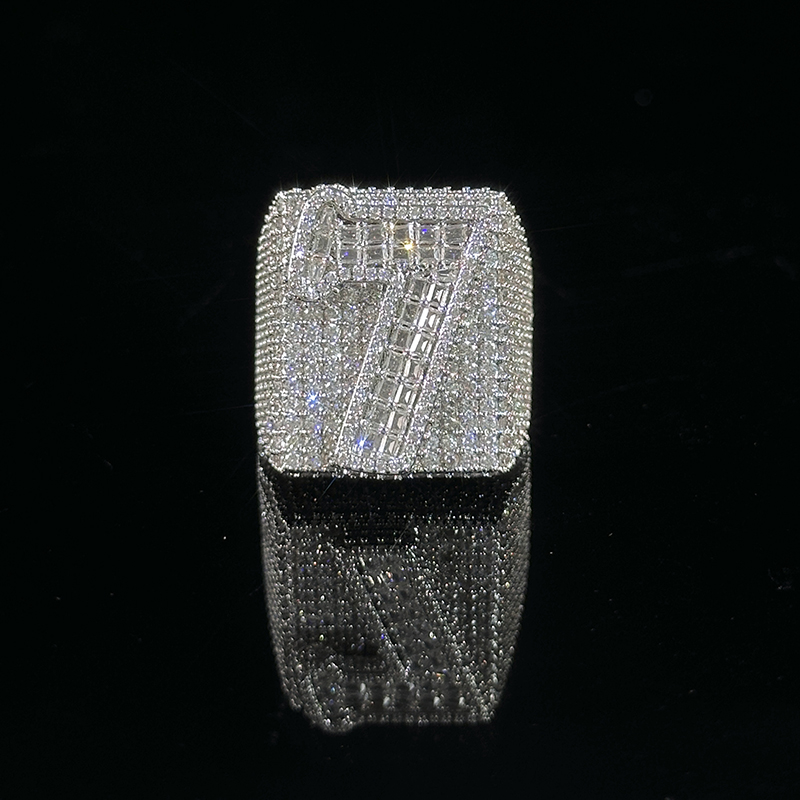 Iced Out Baguette Cut Letters&Numbers Ring