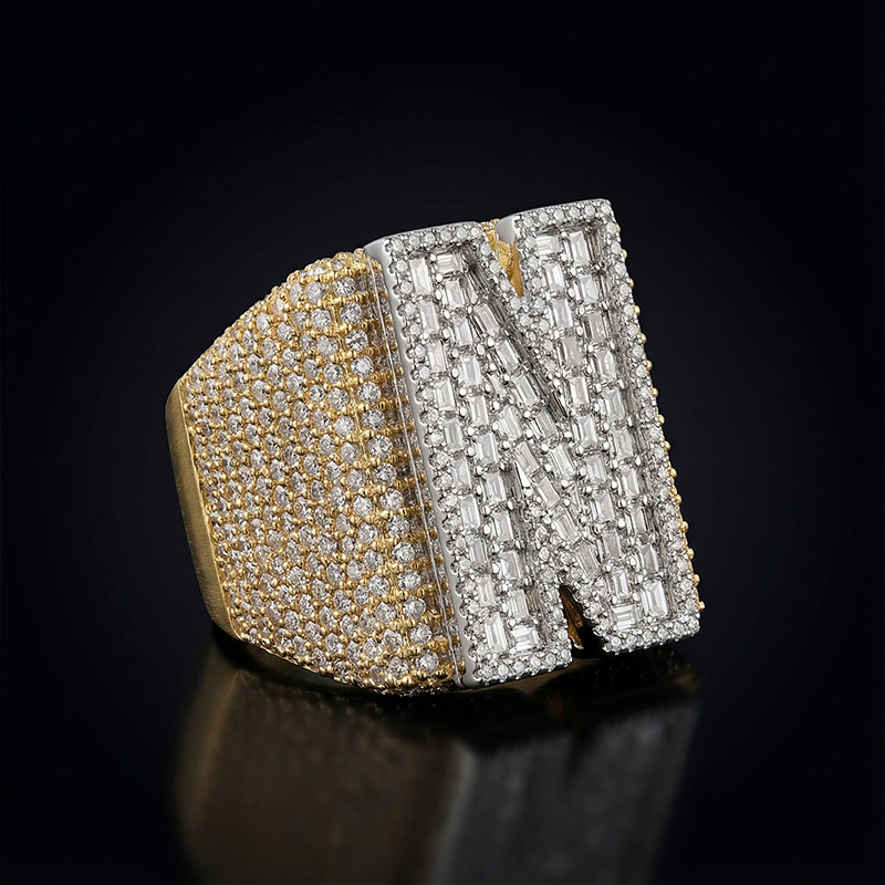 Iced Out Baguette Cut Letters&Numbers Ring