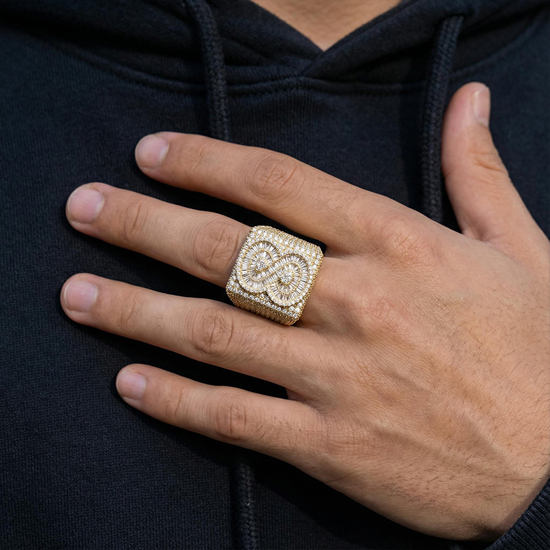 Iced Out Baguette Cut Letters&Numbers Ring