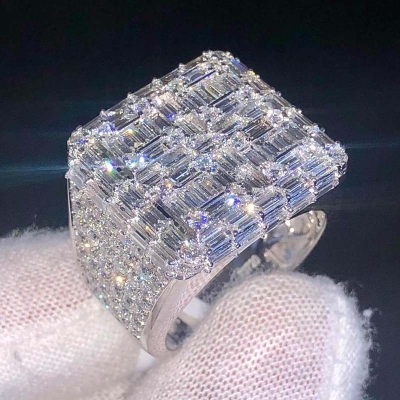 Full Ice Out Baguette Cut Ring