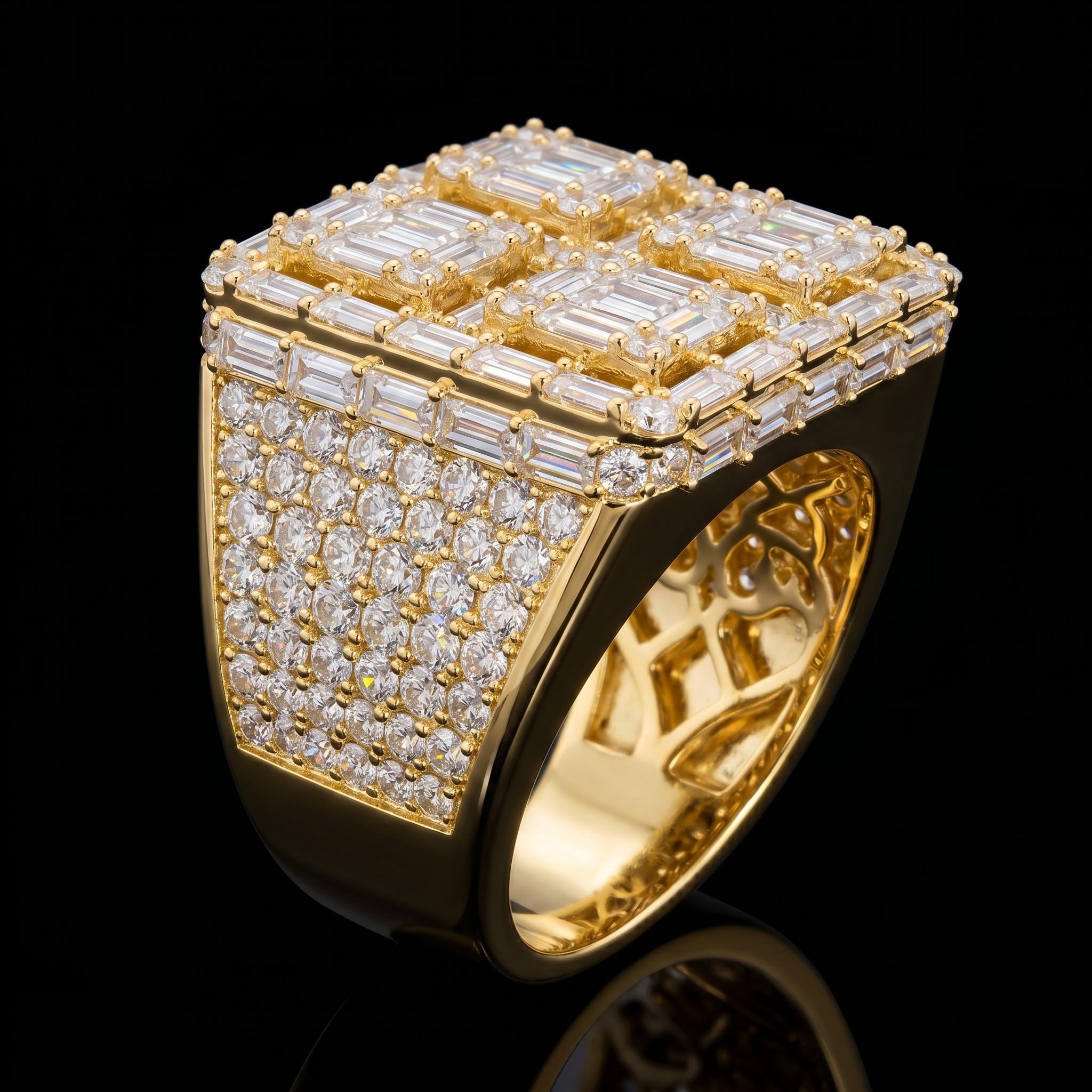 Full Ice Out Baguette Cut Ring