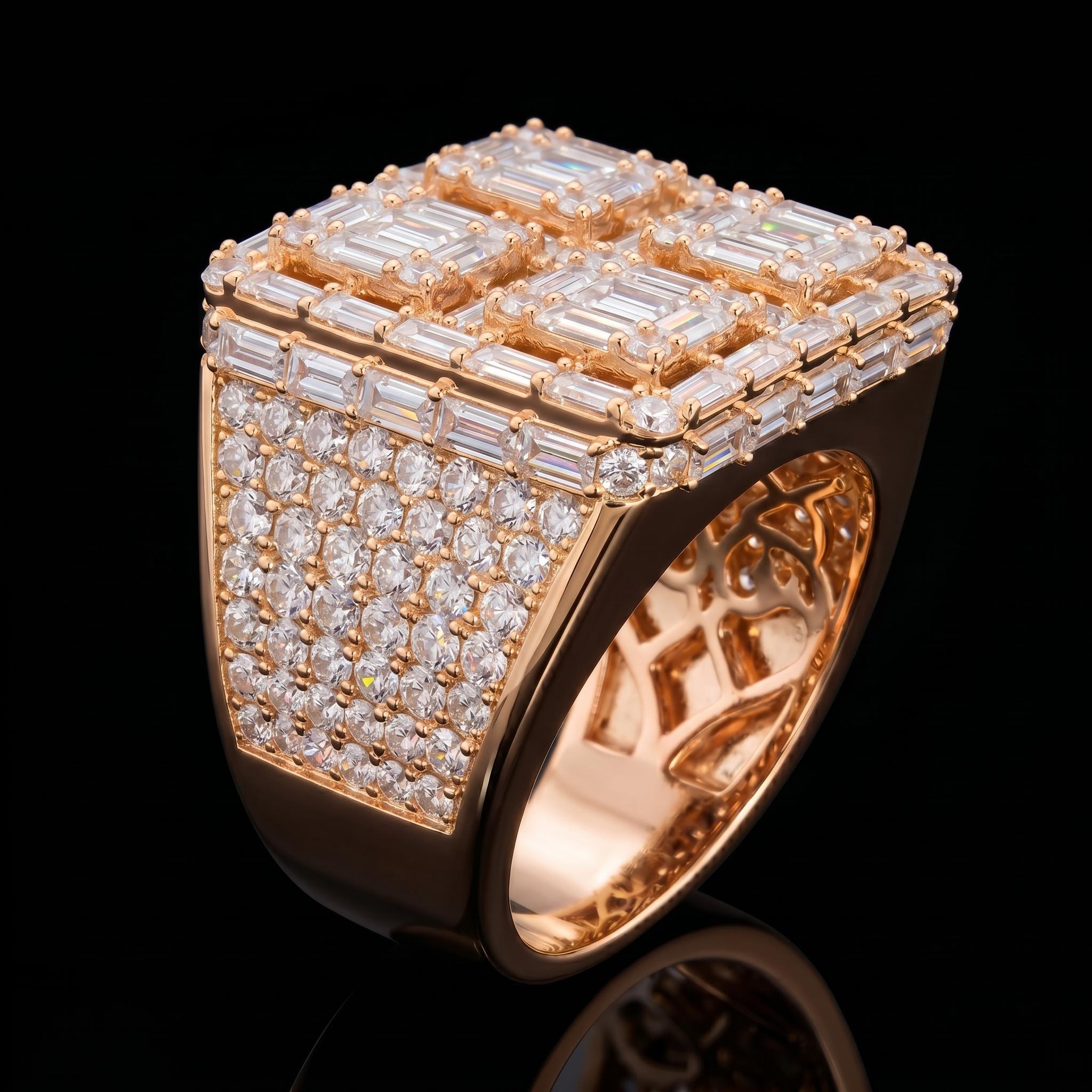 Full Ice Out Baguette Cut Ring
