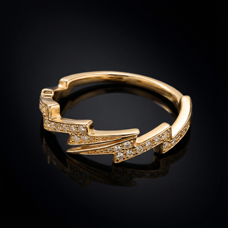 Iced Lightning Open Ring