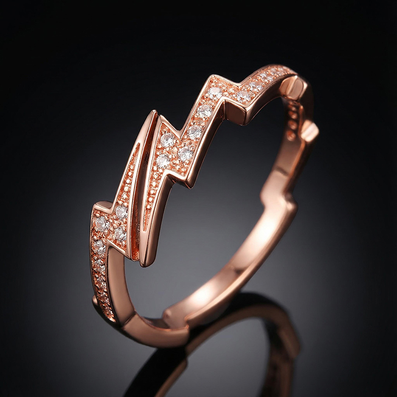 Iced Lightning Open Ring