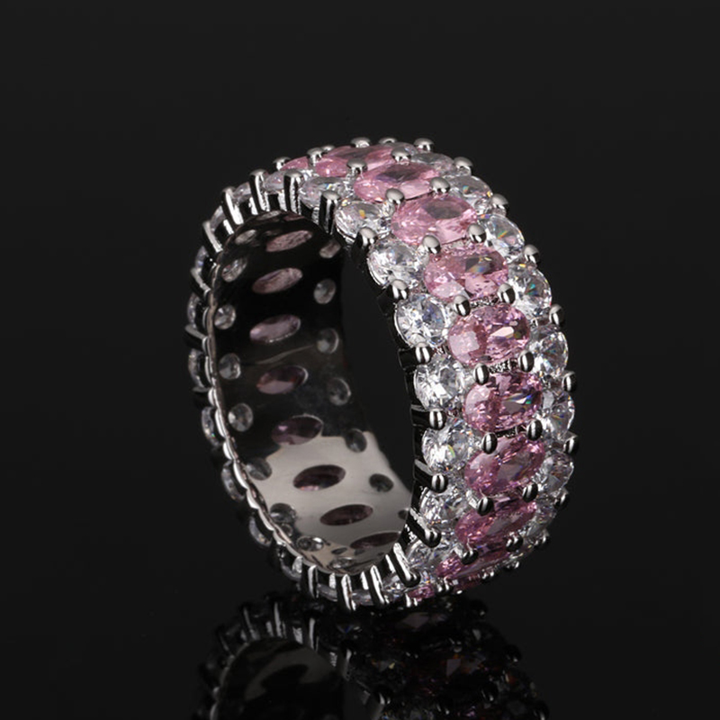 Iced Pink Oval Cut Ring