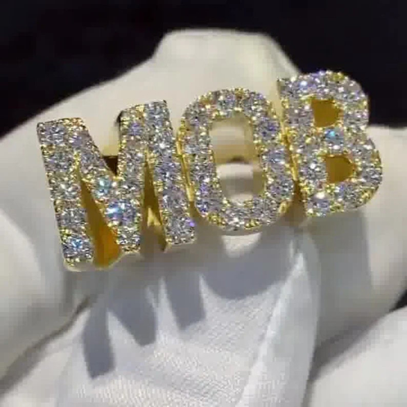 Iced Custom Name Ring