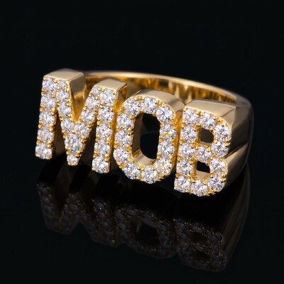 Iced Custom Name Ring