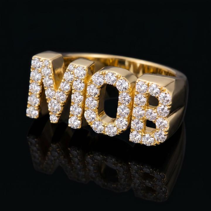 Iced Custom Name Ring