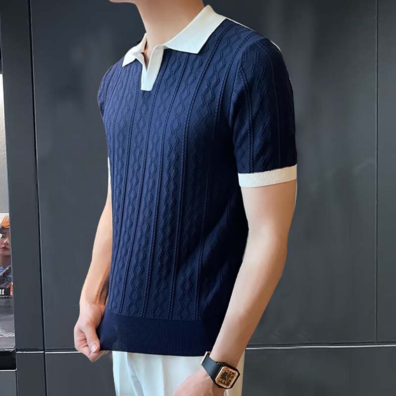 Business Knit Short Sleeve Polo Shirt