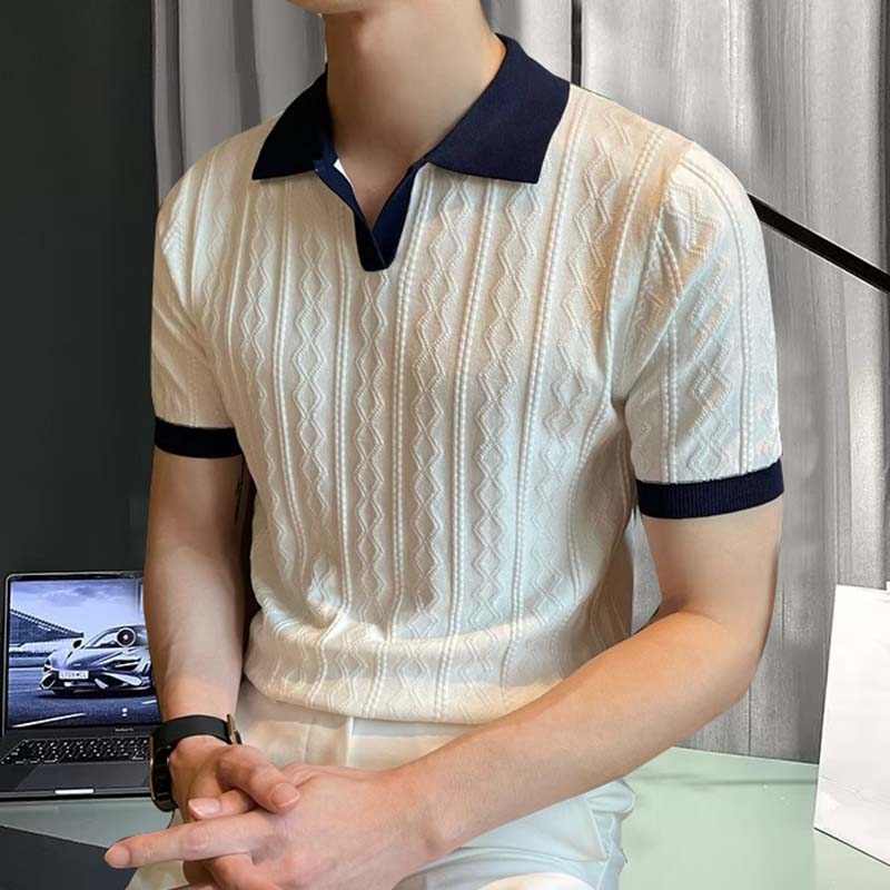 Business Knit Short Sleeve Polo Shirt