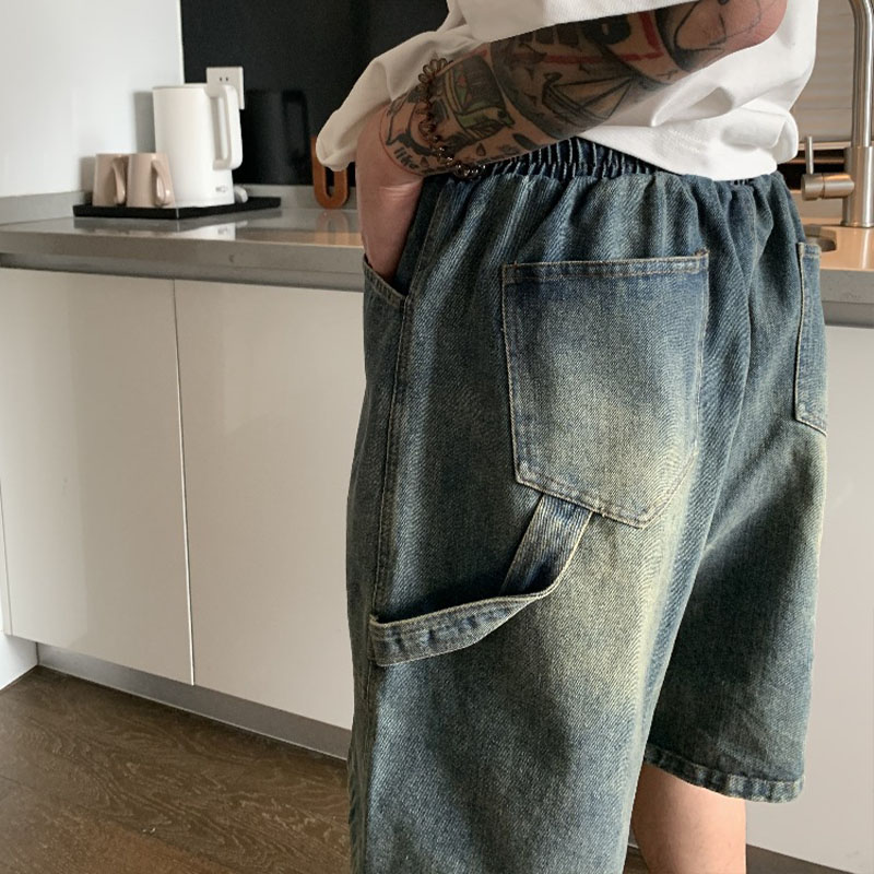 Hip Hop Vintage Large Pocket Denim Shorts