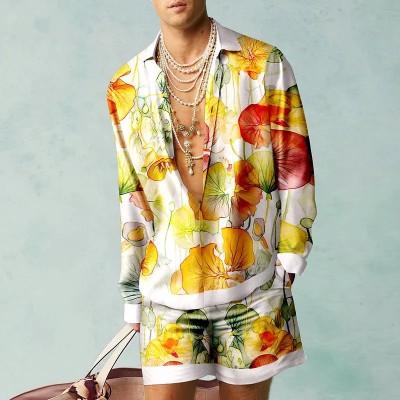 Vintage Floral Hawaiian Shirt Set