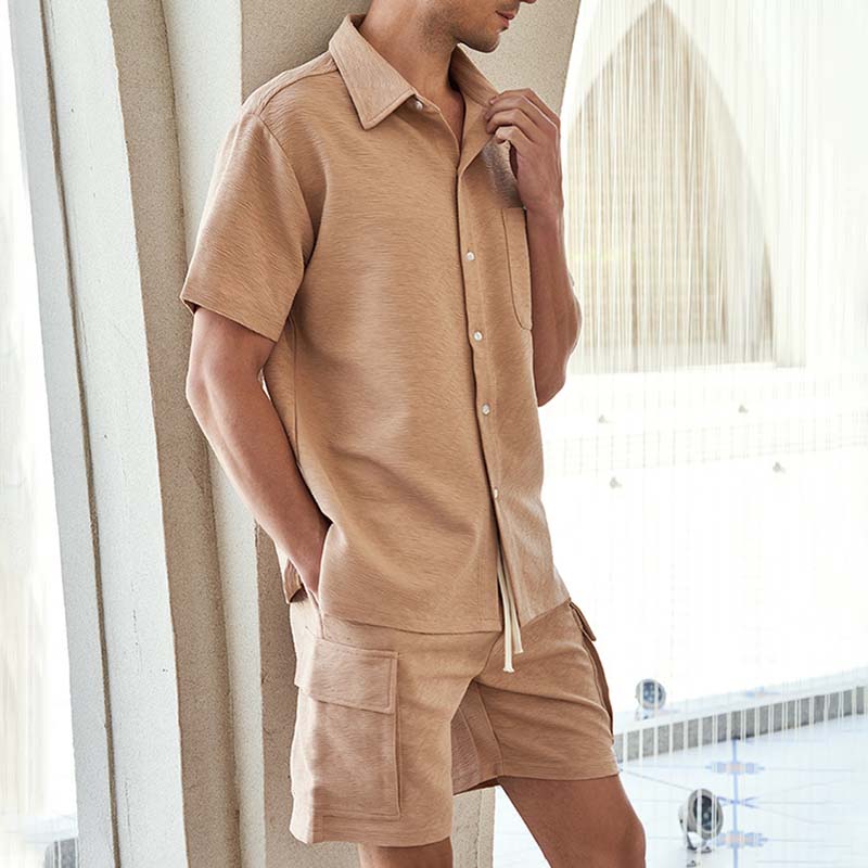 Textured Resort Shirt Set