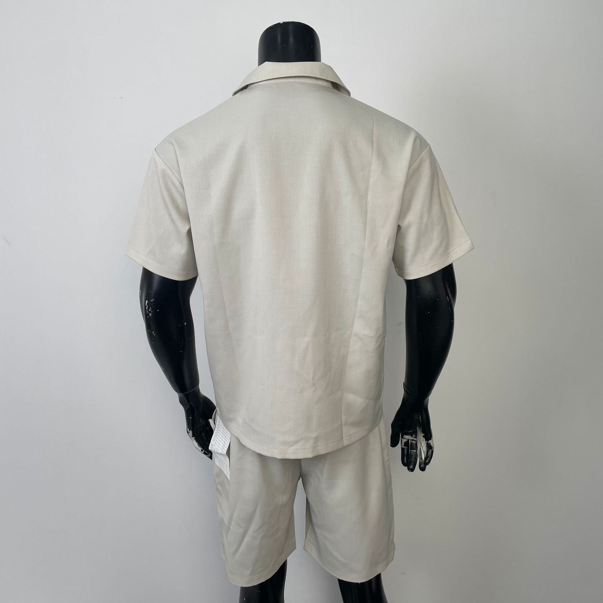 Lapel Pocket Shirt Shorts Two Piece Set