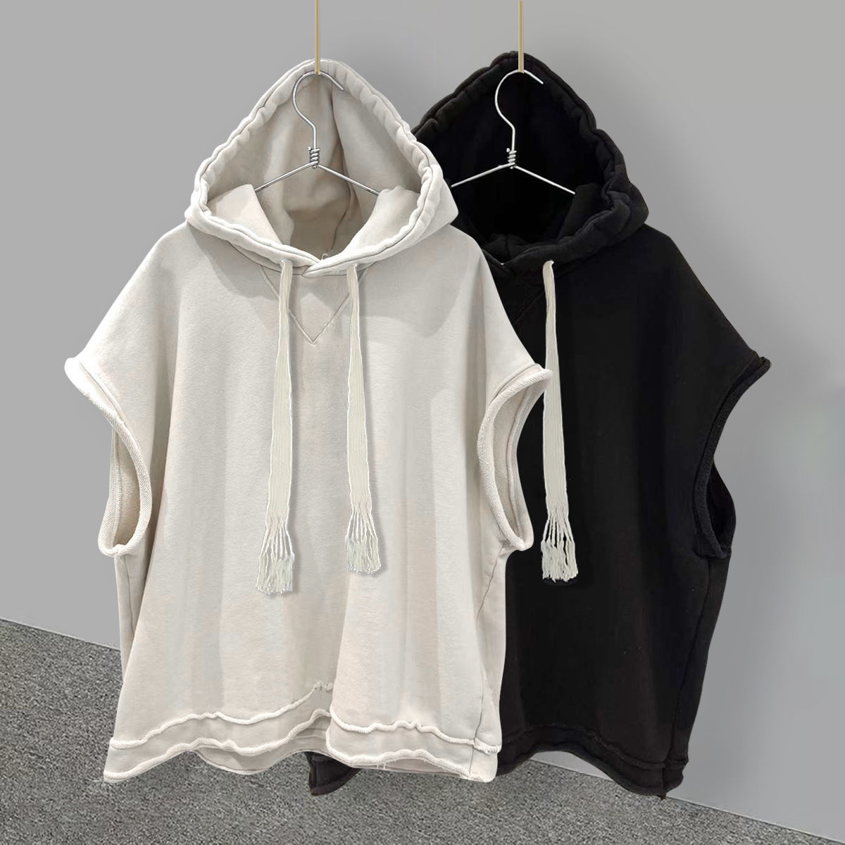 Solid Color Hooded Sleeveless T-Shirt