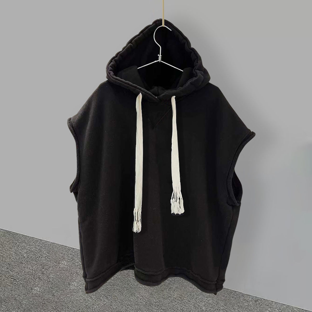 Solid Color Hooded Sleeveless T-Shirt