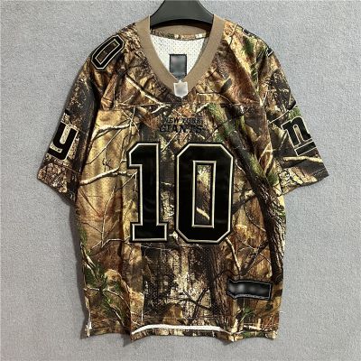 HipHop V-neck Football Camouflage T-shirt(Numbers Are Randomized)
