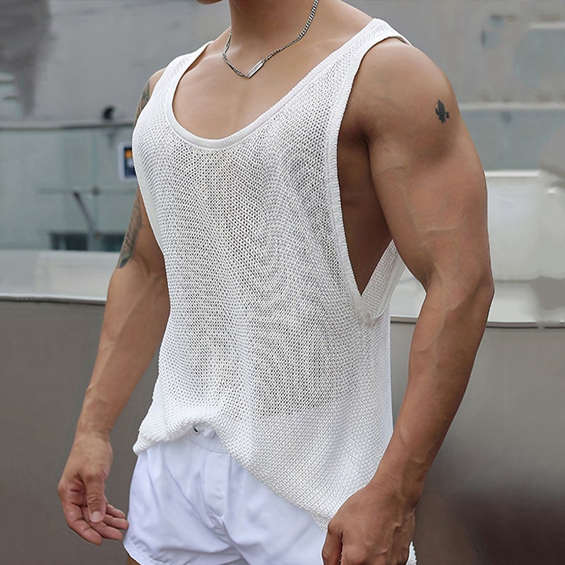 Solid Color Sleeveless Knit Vest