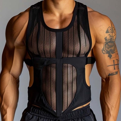 LGBTQ Mesh Fitness Sleeveless Tank Top