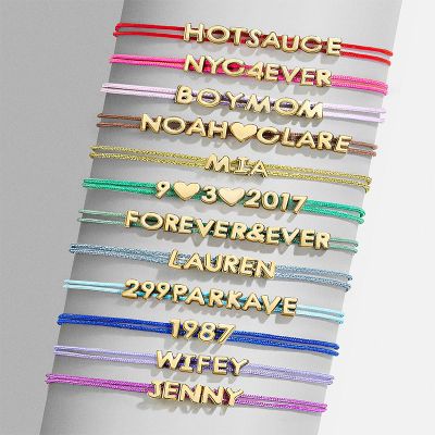 Customized Letters Colorful Cord Bracelet