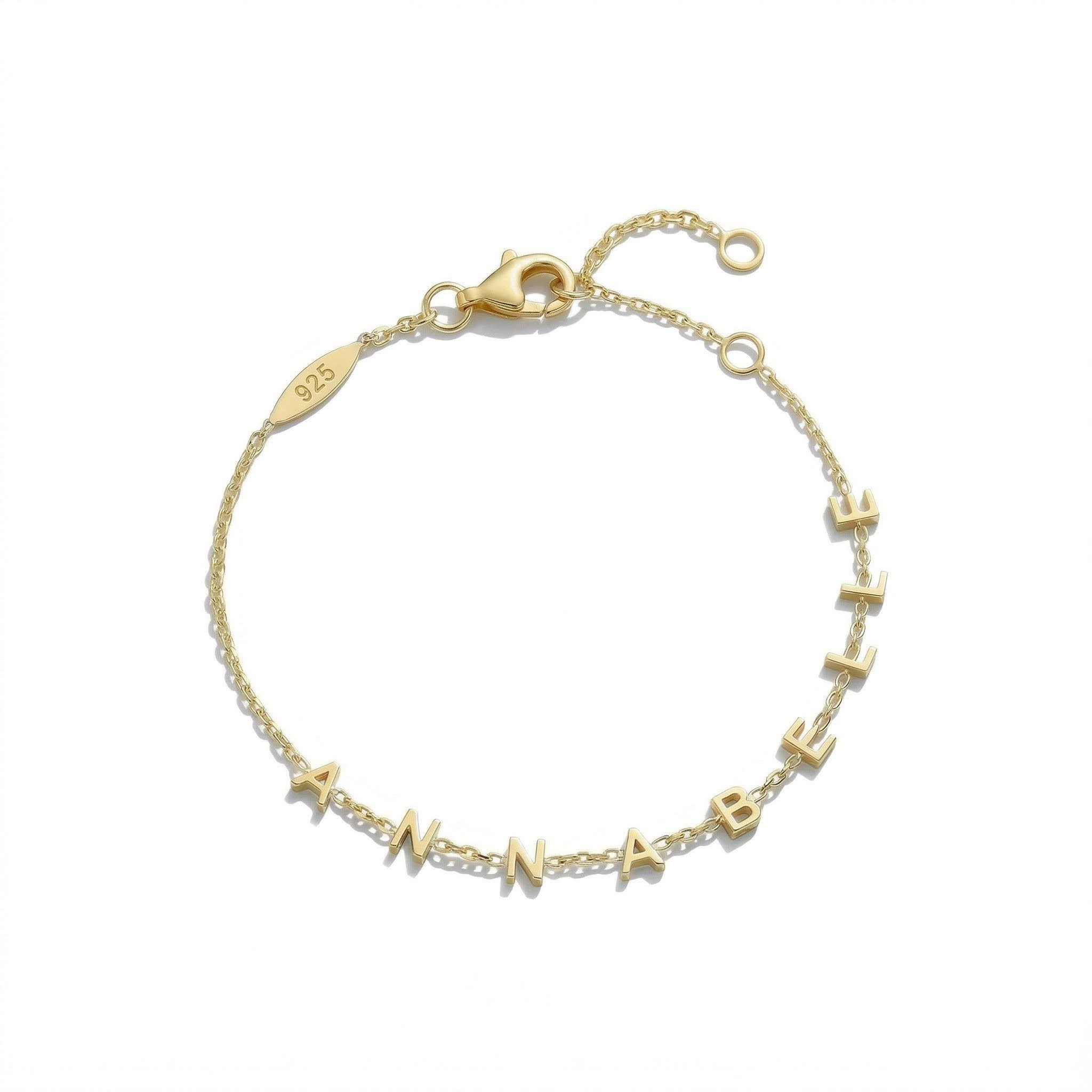 Customized Spaced Letters Bracelet