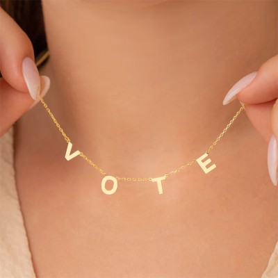 "VOTE" Initial Letter Necklace