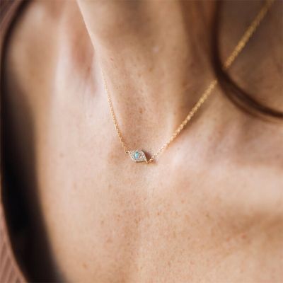 Opal Evil Eye Diamond Necklace