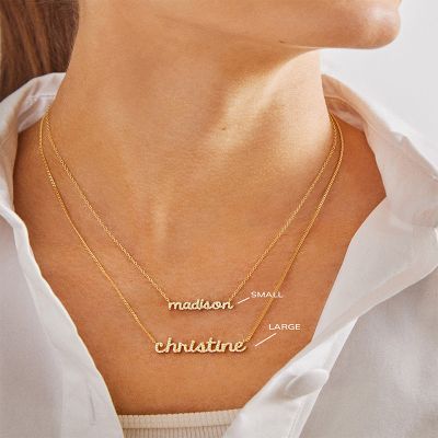 Customized Pavé Nameplate Necklace