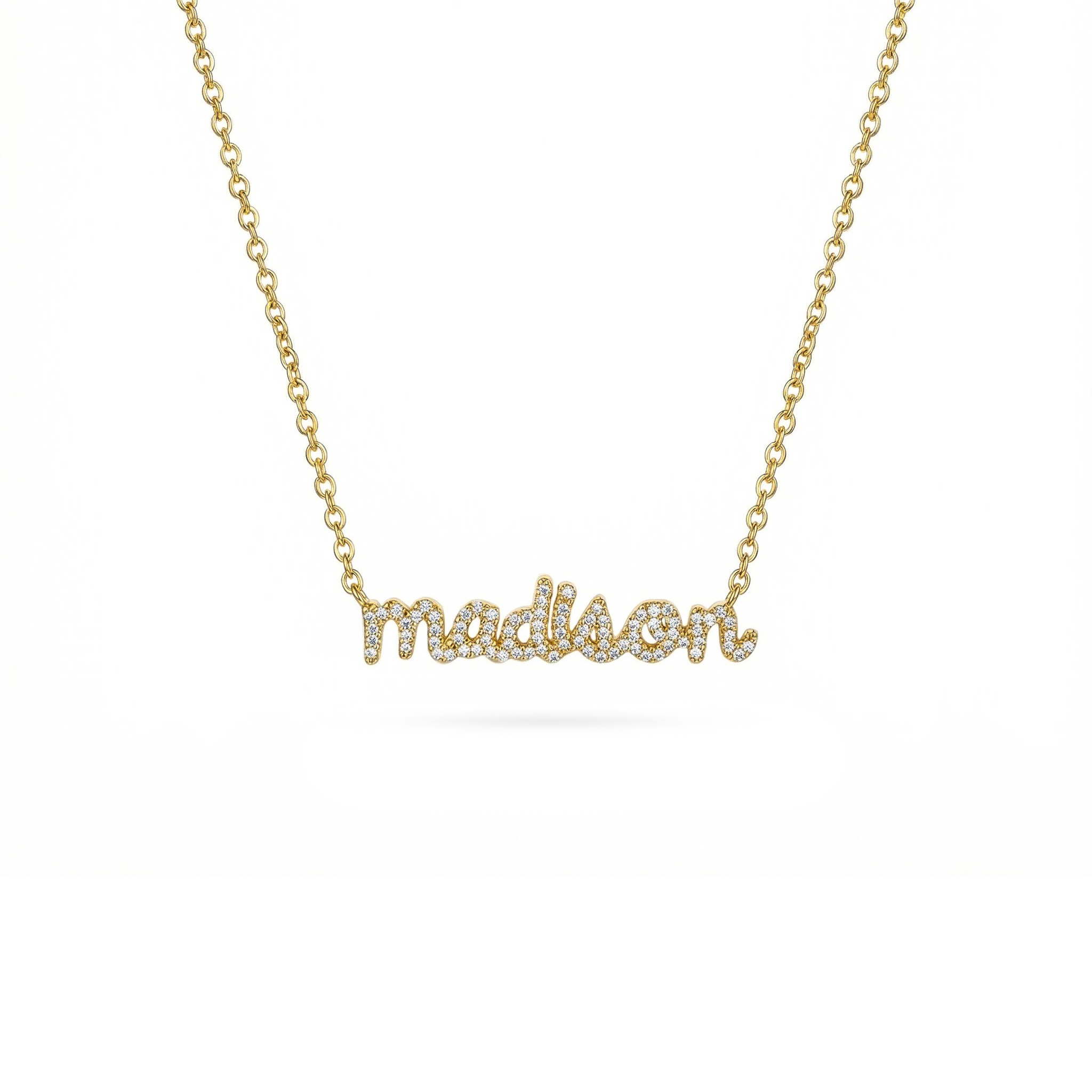 Customized Pavé Nameplate Necklace