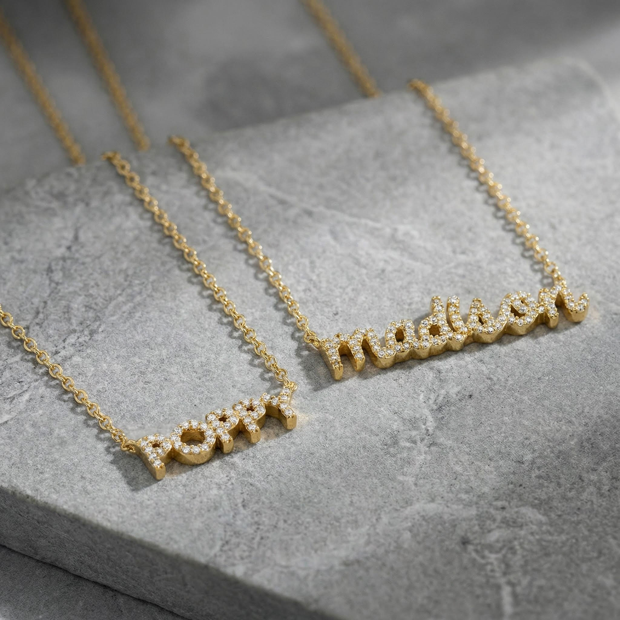 Customized Pavé Nameplate Necklace