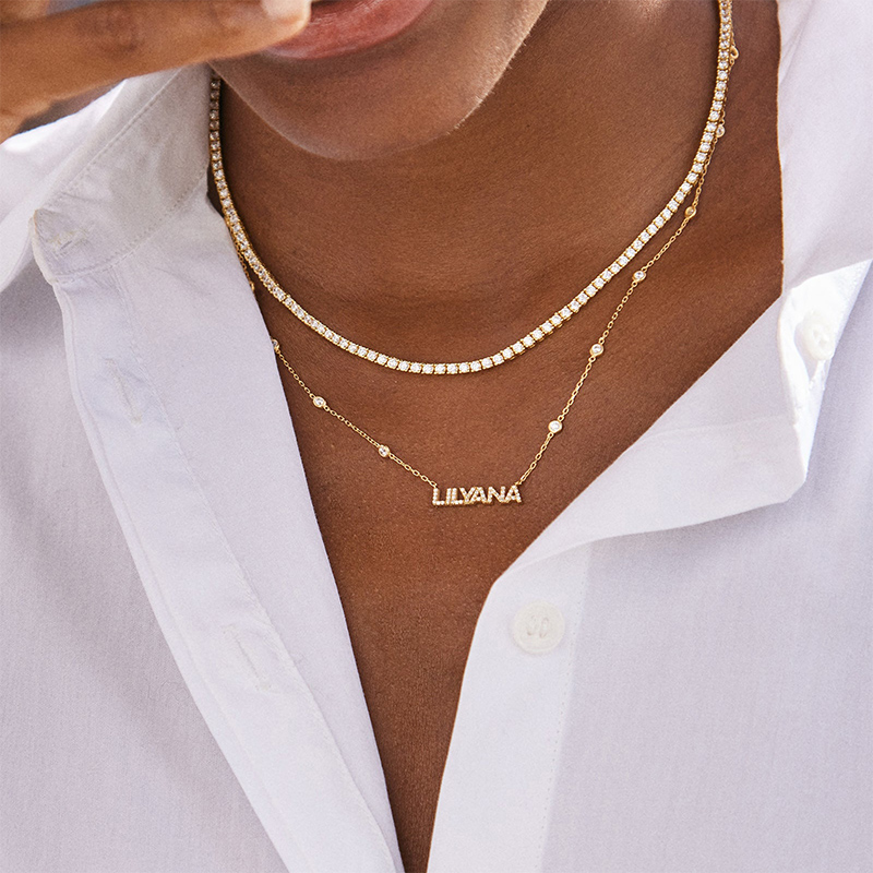 Personalized Diamond Name Necklace