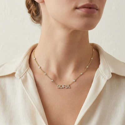 Personalized Diamond Name Necklace