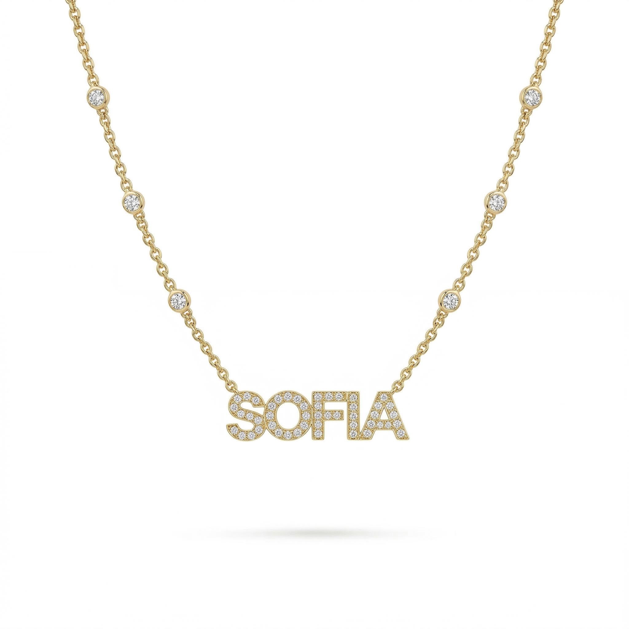 Personalized Diamond Name Necklace