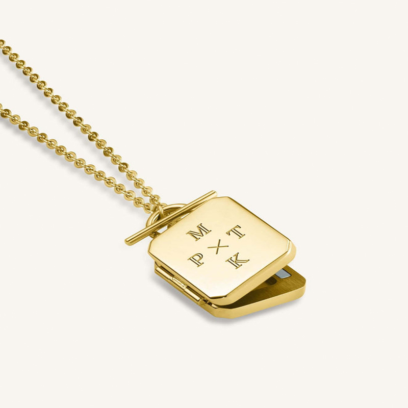 Personlized Octagon Locket Necklace