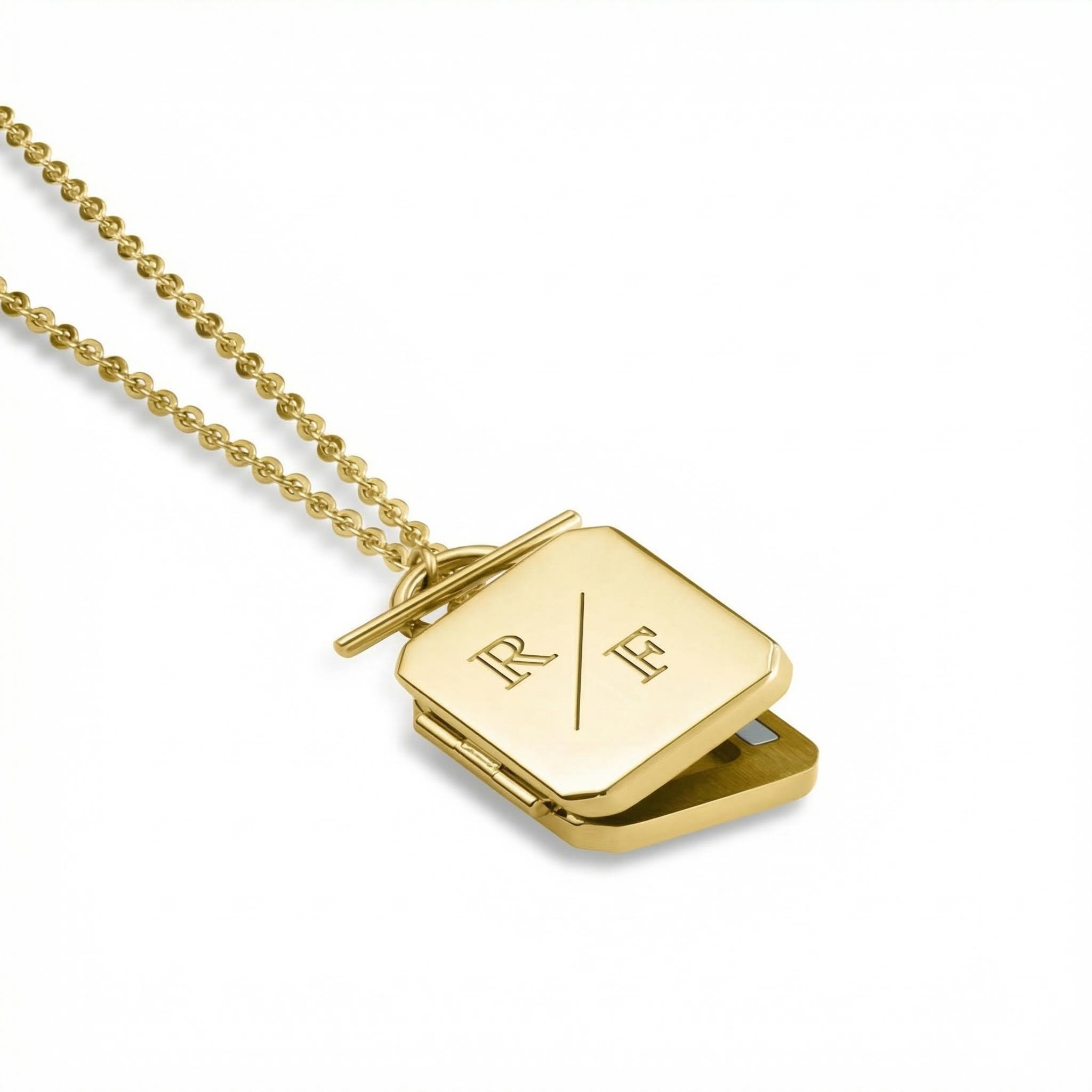 Personlized Octagon Locket Necklace