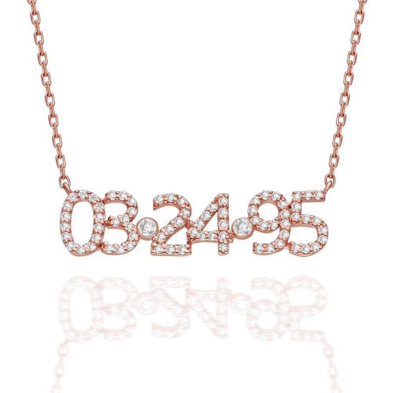 Customized Diamond Number Necklace