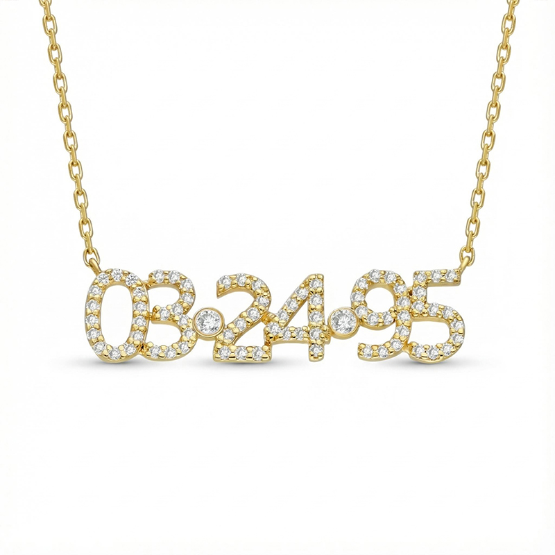 Customized Diamond Number Necklace