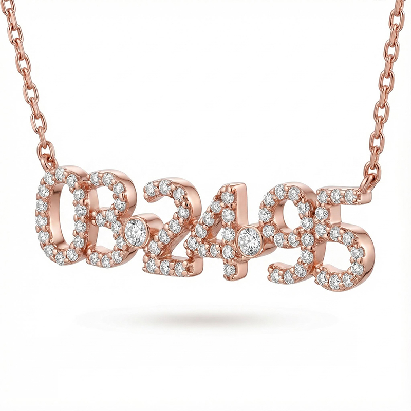 Customized Diamond Number Necklace