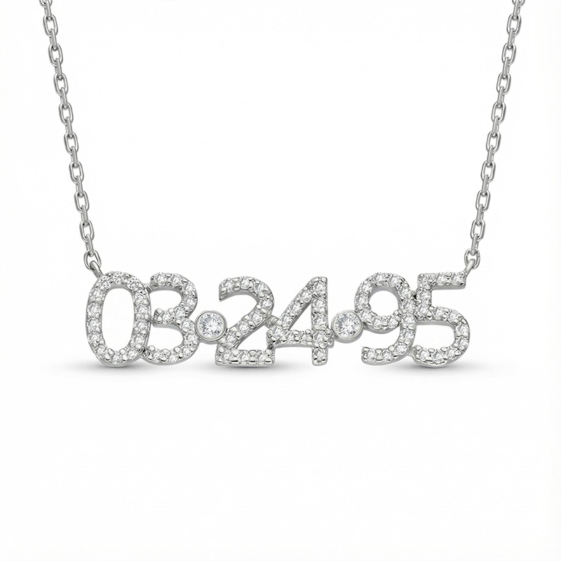 Customized Diamond Number Necklace