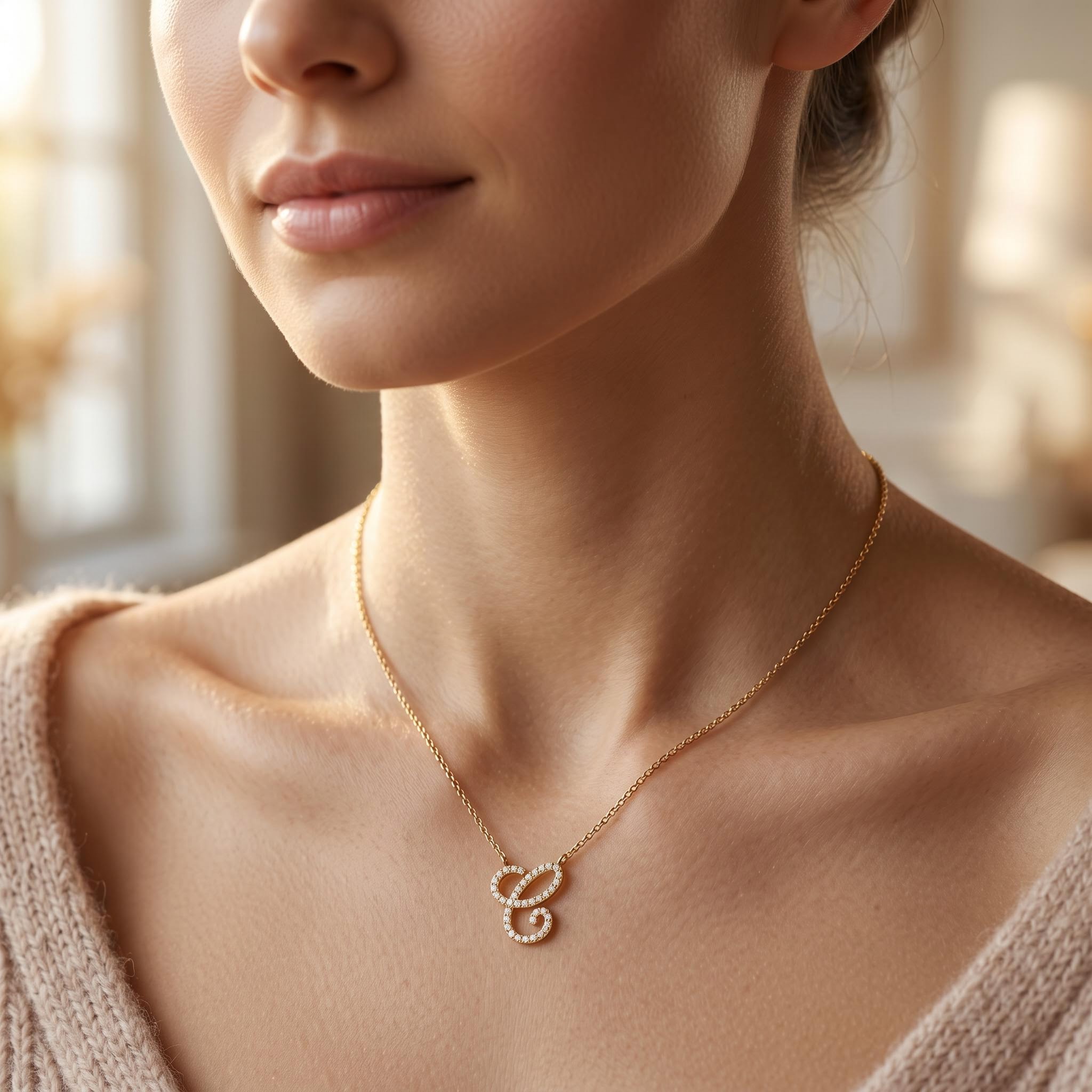 Diamond Initial Necklace