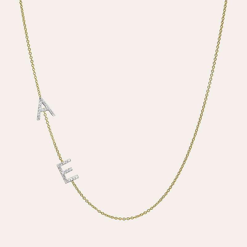 Diamond Multiple Initials Necklace