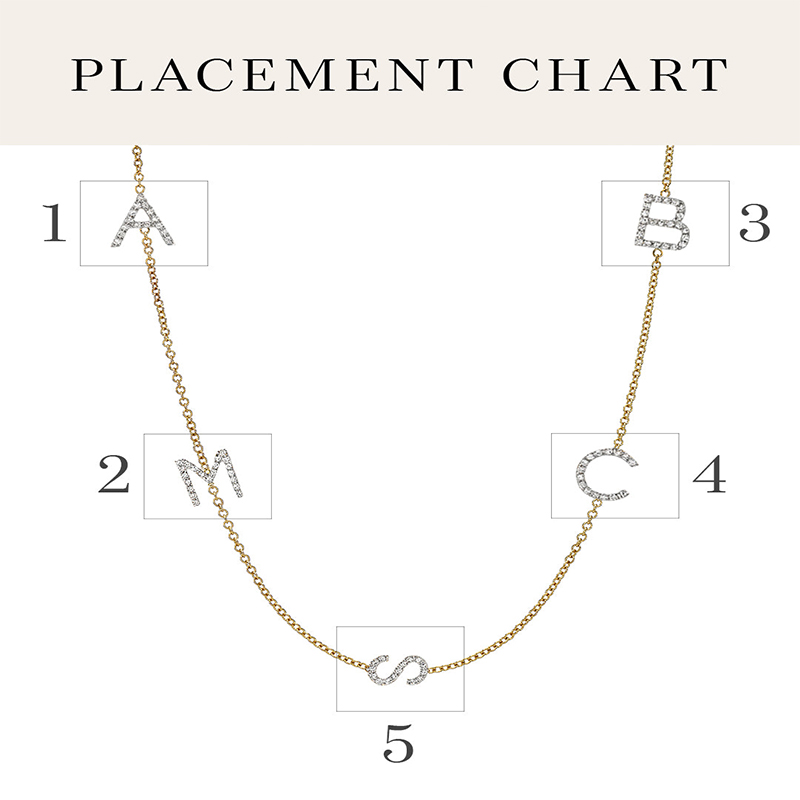 Diamond Multiple Initials Necklace