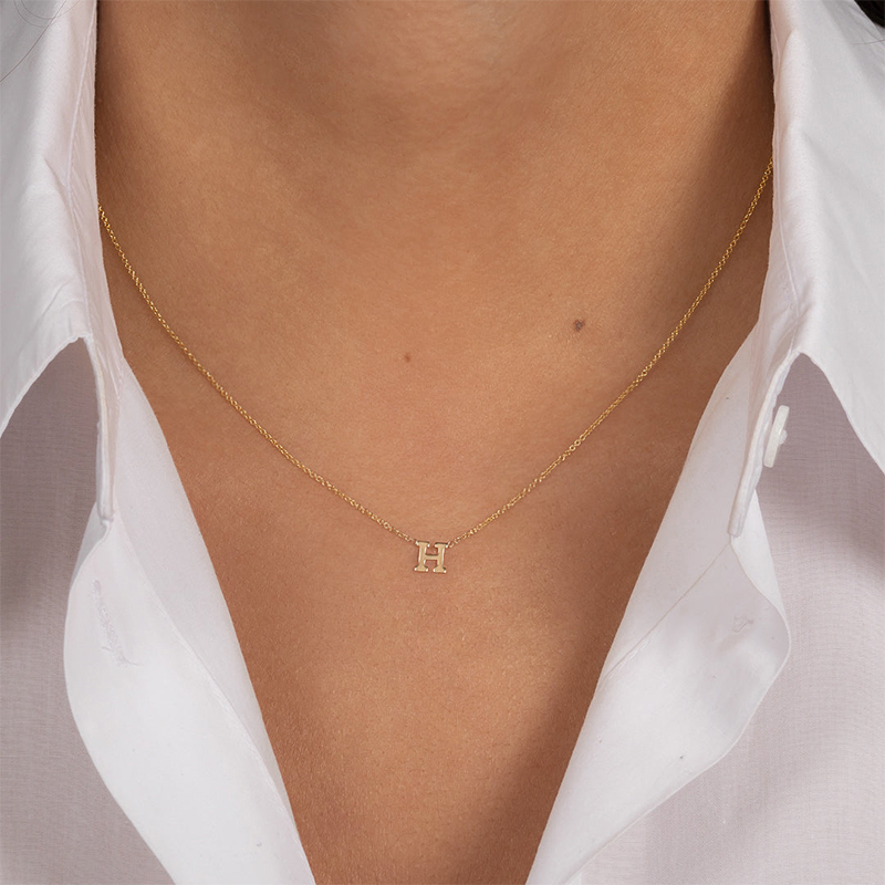 18k Gold Initial Necklace