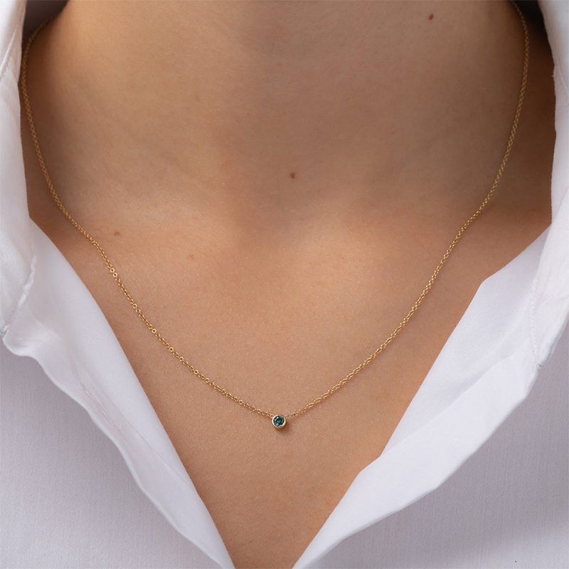 Bezel Birthstone Necklace