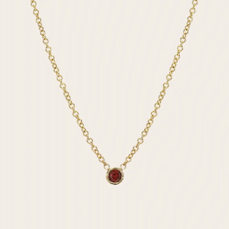 Bezel Birthstone Necklace