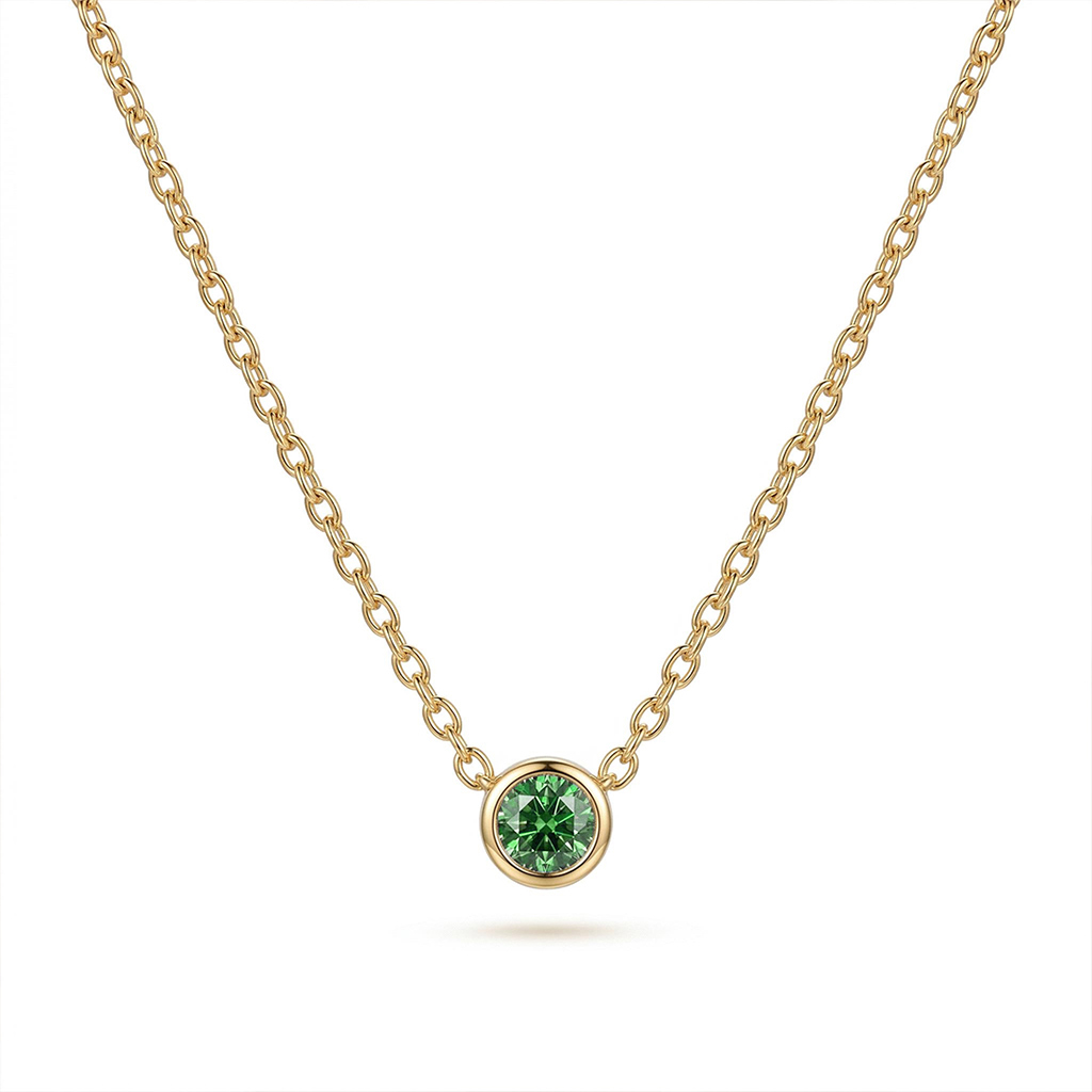 Bezel Birthstone Necklace