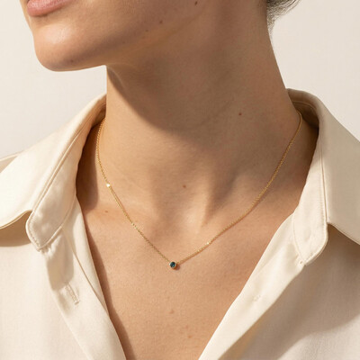 Bezel Birthstone Necklace